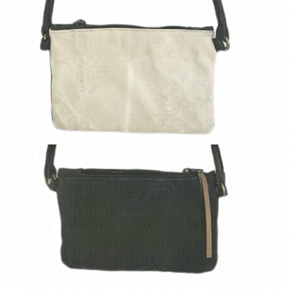 NWT Bronsino Mini Chelsea Reversible Two Tone Italian Leather Crossbody Bag